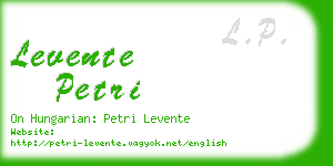 levente petri business card